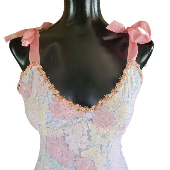 Sugar Thrillz Pastel Floral Lace Mini Dress - Picture 2 of 7